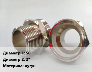 Ниппель 50х2&quot; чугун, Fittex PLUS, шт цена от 126.14 Тг / шт, где купить, условия доставки в Костанае и Костанайской области